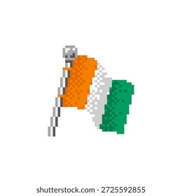 Bandeira da Costa do Marfim em estilo pixel art