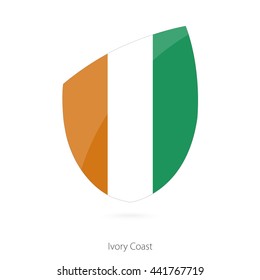 Flag of Ivory Coast. Ivory Coast Rugby flag. Vector Illustration.