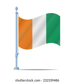 Flag of Ivory Coast vector illustration