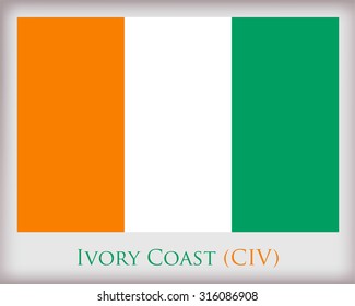 Flag of Ivory Coast.Vector illustration.