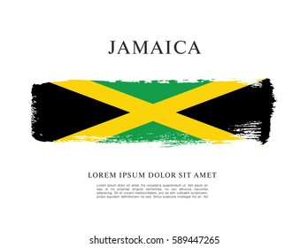 Flag of Jamaica, brush stroke background