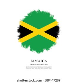 Flag of Jamaica, brush stroke background