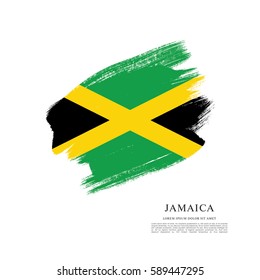 Flag of Jamaica, brush stroke background
