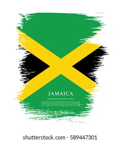 Flag of Jamaica, brush stroke background