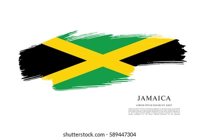 Flag of Jamaica, brush stroke background