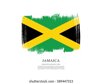 Flag of Jamaica, brush stroke background