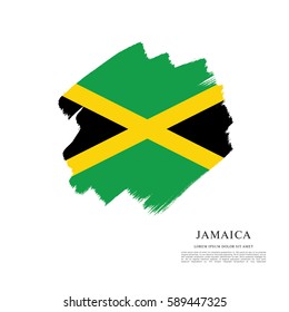 Flag of Jamaica, brush stroke background