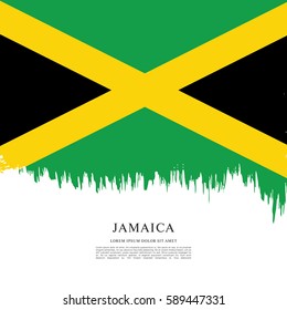 Flag of Jamaica, brush stroke background