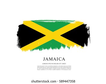 Flag of Jamaica, brush stroke background