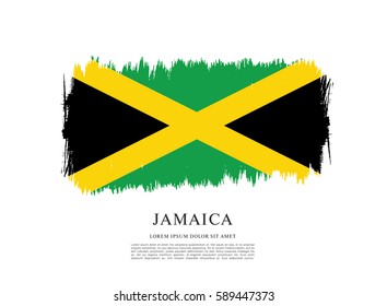 Flag of Jamaica, brush stroke background