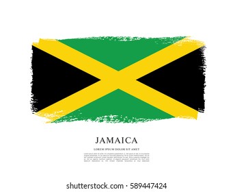 Flag of Jamaica, brush stroke background