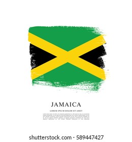 Flag of Jamaica, brush stroke background
