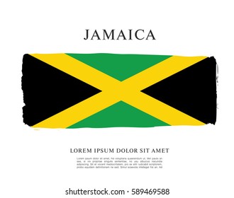 Flag of Jamaica, brush stroke background