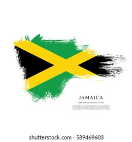 Flag of Jamaica, brush stroke background