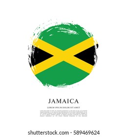 Flag of Jamaica, brush stroke background