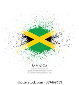 Flag of Jamaica, brush stroke background