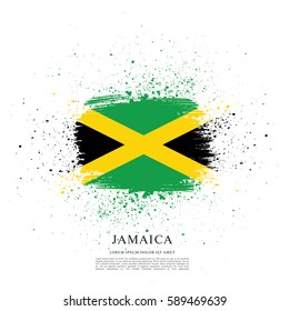 Flag of Jamaica, brush stroke background