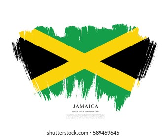 Flag of Jamaica, brush stroke background