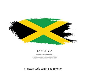 Flag of Jamaica, brush stroke background