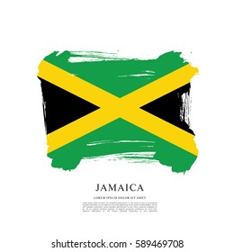 Flag of Jamaica, brush stroke background