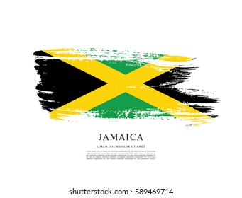 Flag of Jamaica, brush stroke background