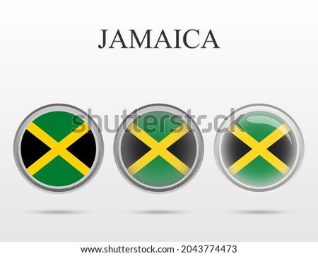 Flag of Jamaica in the form of a circle