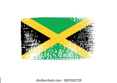 Flag of Jamaica in grunge brush stroke.Vector illustration.