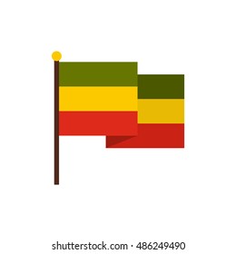 Flag of Jamaica icon in flat style on a white background vector illustration