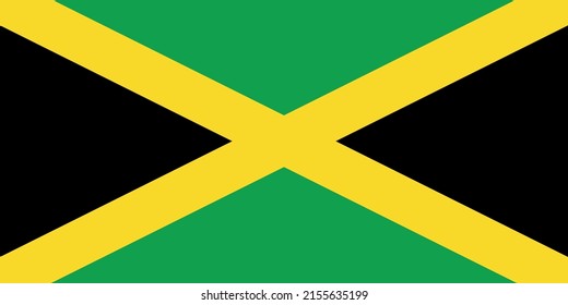Flag of Jamaica. Jamaican national symbol in official colors. Template icon. Abstract vector background.