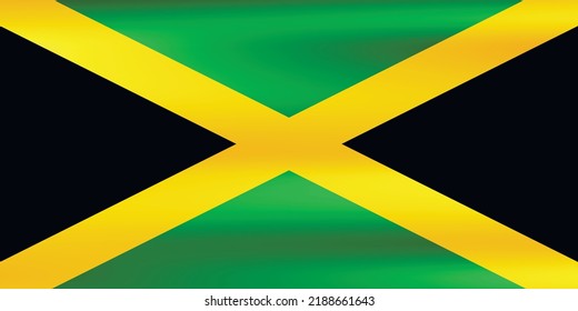 Flag of Jamaica. Jamaican national symbol in official colors. Template icon. Abstract vector background.