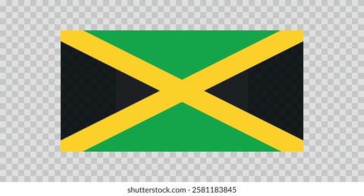 Flag of Jamaica. Jamaican national symbol in official colors. Template icon. Abstract vector background.