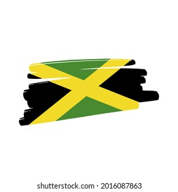 Flag of Jamaica made of colorful splashes