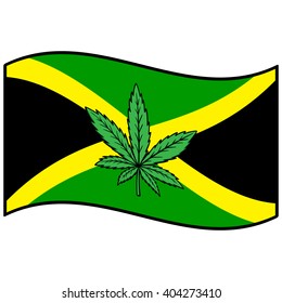 Flag of Jamaica and Marijuana