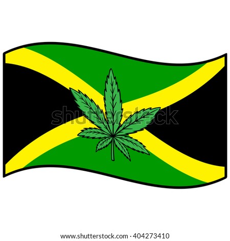 Flag of Jamaica and Marijuana