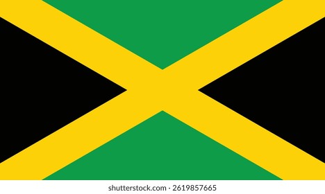 flag of Jamaica. National flag of Jamaica. vector illustration.