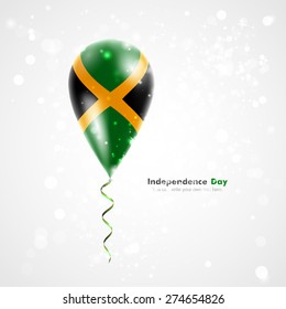 Flag of Jamaica on balloon. Celebration and gifts. Balloons on the feast of the national day. 