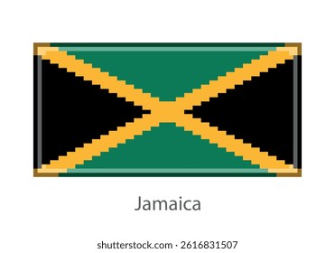 Flag of Jamaica. Pixel art style (vector).