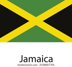 A bandeira da Jamaica é uma tribanda retangular de verde, ouro e preto, com uma cruz diagonal amarela.