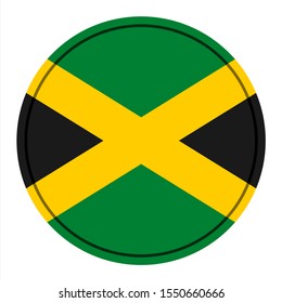 flag of jamaica shiny round button