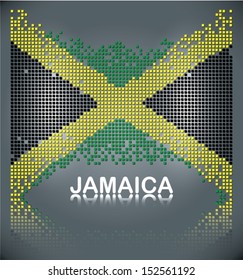 Flag of Jamaica from square blocks, vector