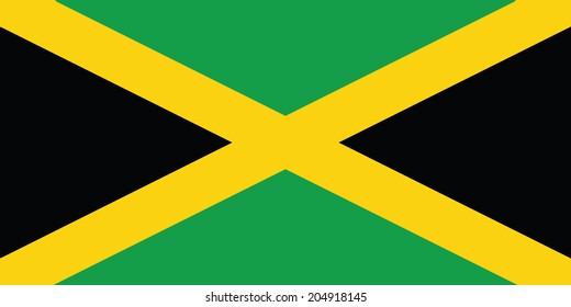 Flag of Jamaica. Vector. Accurate dimensions, element proportions and colors.