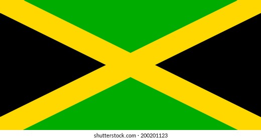 Flag of Jamaica. Vector illustration.