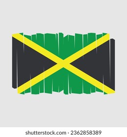 Flag of Jamaica Vector Illustration