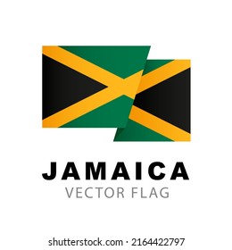 Flag of Jamaica. Vector illustration isolated on white background. Colorful Jamaican flag logo.