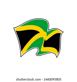 Flag of Jamaica. Jamaica vector flag. National symbol of Jamaica