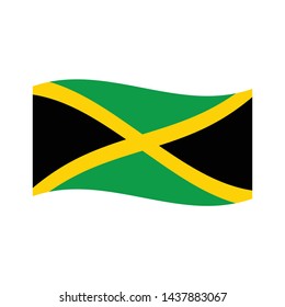 Flag of Jamaica wave, Jamaica flag template design. Vector Eps 10
