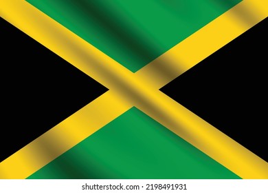 Bandera de Jamaica. Jamaica ondeando la bandera. diseño de bandera, símbolo nacional de Jamaica, bandera de Jamaica 3D. 