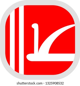 Flag of Jammu and Kashmir. Rounded square icon on white background, vector illustration.