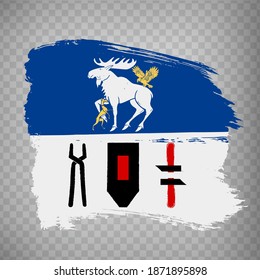 Flag Jamtland County  brush strokes. Flag of Jamtland County on transparent background for your web site design, app, UI. Sweden. EPS10.