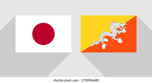 japanische und bhutanische Flagge